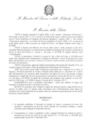 Decreto Interministeriale del 06 marzo 2013. Requisiti dei docenti
