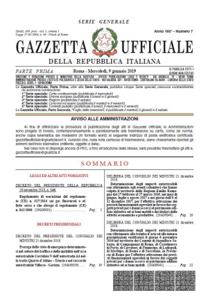 Decreto del Presidente della Repubblica 16 novembre 2018 n.146 - Gas fluorurati a effetto serra