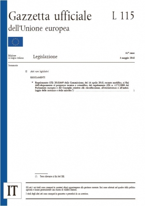 Regolamento (UE) 2018/669 del 16 aprile 2018 – Modifiche al Regolamento CLP